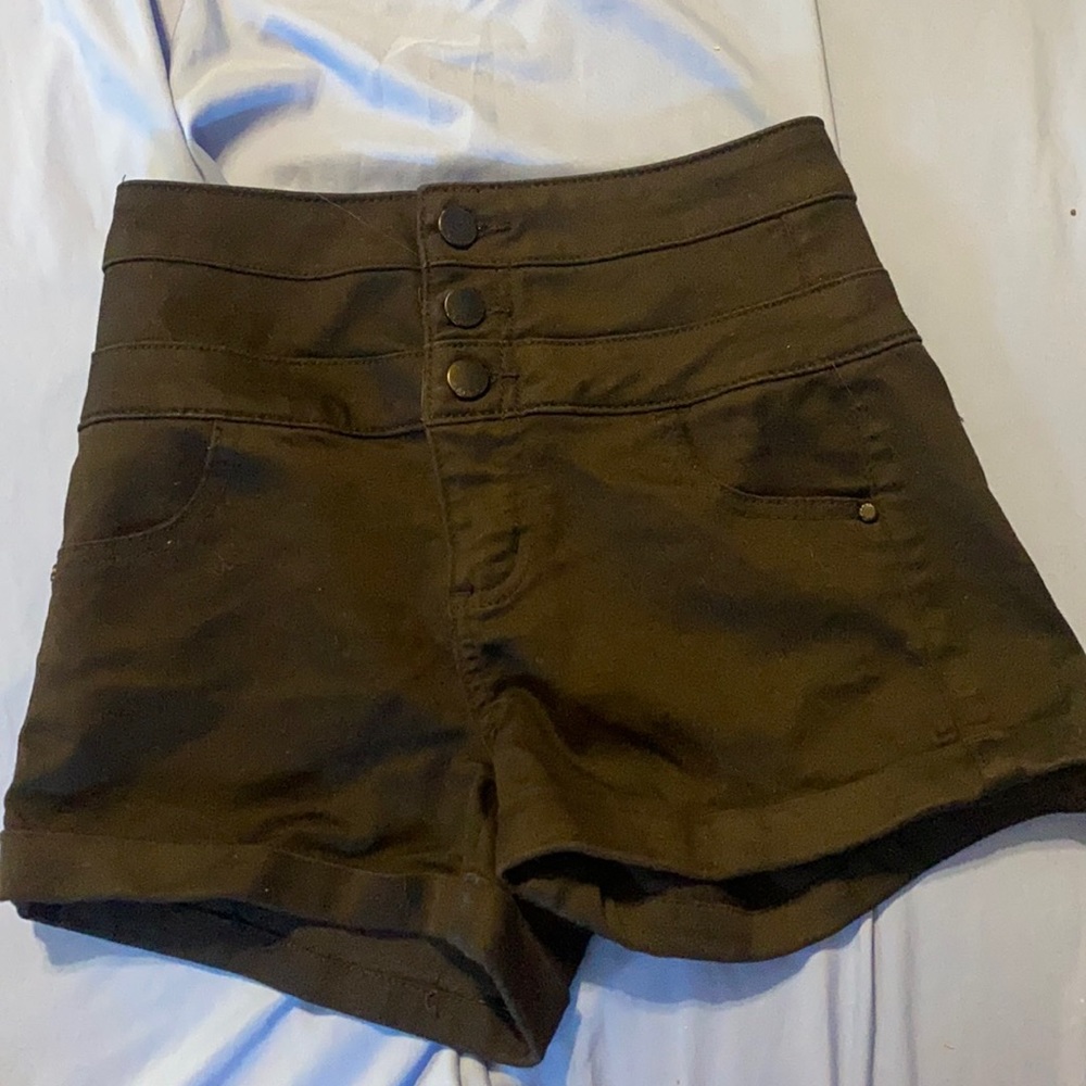 High waisted black shorts size 0
